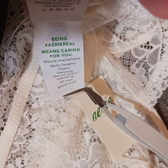 NEW Aerie Paisley Lace Longline‎ Bralette Ivory Size M - Picture 11 of 12